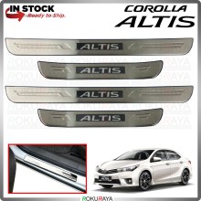 [BESI with LED] Toyota Altis 2013 2014 Stainless Steel Chrome Side Sill Kicking Plate Garnish Moulding Cover Trim