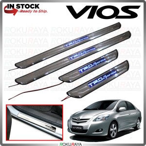 [BESI w/ LED] Toyota Vios NCP93 TRD Sportivo Stainless Steel Chrome Side Sill Kicking Plate Garnish Moulding Cover Trim