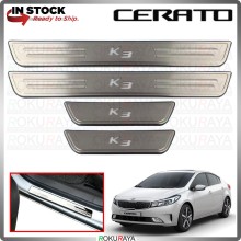 [BESI with LED] Kia K3 Cerato Stainless Steel Chrome Side Sill Kicking Plate Garnish Moulding Cover Trim