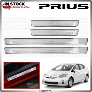 [BESI with LED] Toyota Prius Stainless Steel Chrome Side Sill Kicking Plate Garnish Moulding Cover Trim
