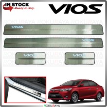[BESI with LED] Toyota Vios Keli NCP150 2013 Stainless Steel Chrome Side Sill Kicking Plate Garnish Moulding Cover Trim