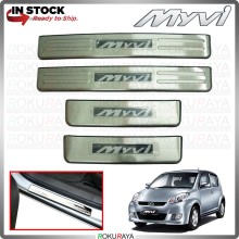 [BESI with LED] Perodua Myvi Old New Lagi Best Icon Stainless Steel Chrome Side Sill Kicking Plate Garnish Moulding Trim