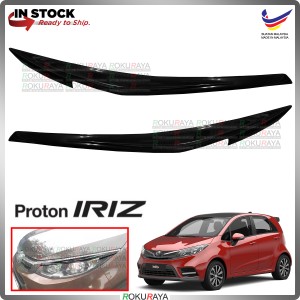 [BLACK] Proton Iriz Facelift 2019 Plastic Car Headlamp Head Lamp Eyelid Eye Lid Brow Cover Car Accessories Parts