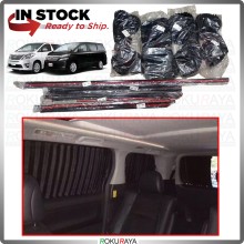 Toyota Alphard Vellfire ANH20 GGH20 2008-2014 Custom Fit Black Car Curtain Sun Shade [Fullset 6 Window +1 Rear]