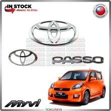 [CHROME] 3in1 Perodua Myvi 2008 FACELIFT Toyota Passo Conversion Rear Front Bonnet Back Emblem Logo Badge Car