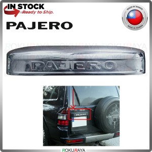 [CHROME] Mitsubishi Pajero Exceed V60 Stainless Steel Rear Bonnet Number Plate Holder Frame Garnish Moulding Cover Trim