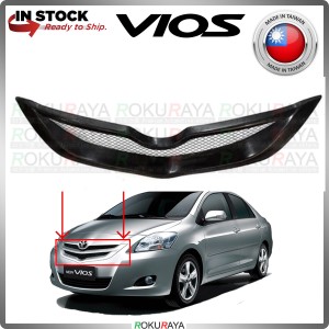 [ABS PLASTIC] Toyota Vios Dugong NCP93 BLACK TRD Front Bumper Top Grill Grille Sarong Chrome Garnish Moulding Molding