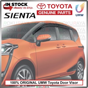 [100% ORIGINAL UMW TOYOTA] Toyota Sienta XP170 Rain Sun Wind Deflector Door Visor Air Press Gutter Car w CLIP