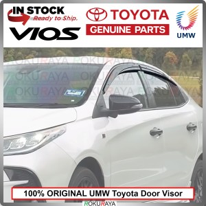 [100% ORIGINAL UMW TOYOTA] Toyota Vios NSP151 2019-2021 Rain Sun Wind Deflector Door Visor Air Press Gutter Car w CLIP