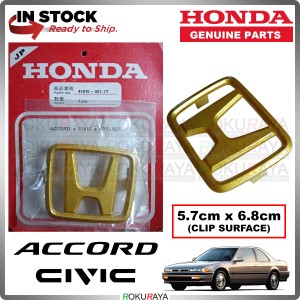 5.7cm x 6.8cm CLIP SURFACE Honda Civic Accord Prelude Original Gold Car Emblem Logo Badge Rear Front