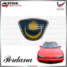 [7cm x 5.5cm] Proton Perdana Lama Sei Front Grill Emblem Logo Chrome Badge - Moon Star Gold