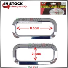 [CHROME] 8.5cm x 2.5cm 2in1 Universal ABS Plastic Side Signal Fender Lamp Garnish Moulding Cover Trim Car Accessories