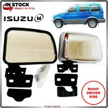 [RIGHT DRIVER] 1PC Toyota Isuzu Grand Super Panther Lama Box Kijang Chrome Side Door Mirror Glass Lens Leg Bracket Car