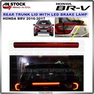 Honda BRV BR-V Rear Back Boot Trunk Lid Tail Gate Garnish with LED Reflector Brake Lamp Car Accessories