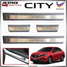 [BESI with LED] Honda City GN 2020 5G Stainless Steel Chrome Side Sill Kicking Plate Garnish Moulding Cover Trim