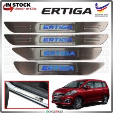[BESI with LED] Proton Ertiga MPV Stainless Steel Chrome Side Sill Kicking Plate Garnish Moulding Cover Trim