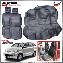 [3 ROW] Toyota Avanza 2G 2012 RED LINE Stitching Original Fitting Thick Leather Cowhide PU Car Cushion Seat Cover