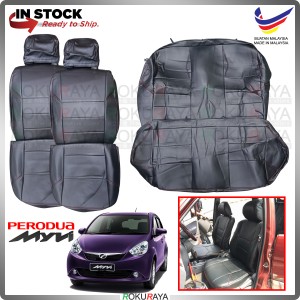 Perodua Myvi 1.3 1.5 Lagi Best SE RED LINE Stitching Original Fitting Thick Leather Cowhide PU Car Cushion Seat Cover