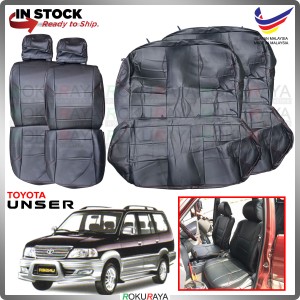 [3 ROW] Toyota Unser RED LINE Stitching Original Fitting Thick Leather Cowhide PU Car Cushion Seat Cover