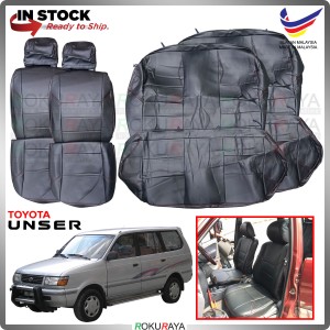 [3 ROW] Toyota Unser RED LINE Stitching Original Fitting Thick Leather Cowhide PU Car Cushion Seat Cover