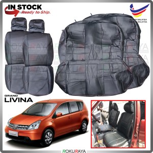 [3ROW] Nissan Grand Livina 2007 RED LINE Stitching Original Fitting Thick Leather Cowhide PU Car Cushion Seat Cover