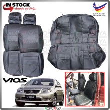 Toyota Vios NCP42 2003-2007 RED LINE Stitching Original Fitting Thick Leather Cowhide PU Car Cushion Seat Cover