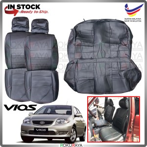 Toyota Vios NCP42 2003-2007 RED LINE Stitching Original Fitting Thick Leather Cowhide PU Car Cushion Seat Cover