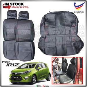 Proton Iriz RED LINE Stitching Original Fitting Thick Leather Cowhide PU Car Cushion Seat Cover
