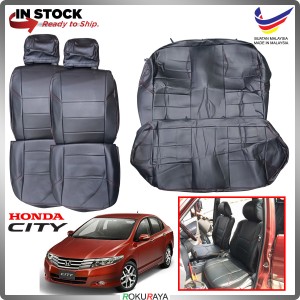 [ARM REST] Toyota City TMO 2008-2013 RED LINE Stitching Original Fitting Thick Leather Cowhide PU Car Cushion Seat Cover