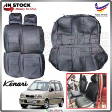 Perodua Kenari RED LINE Stitching Original Fitting Thick Leather Cowhide PU Car Cushion Seat Cover