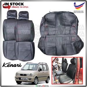 Perodua Kenari RED LINE Stitching Original Fitting Thick Leather Cowhide PU Car Cushion Seat Cover
