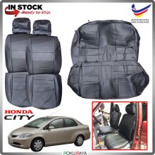 Honda City Idsi SEL 2002-2007 RED LINE Stitching Original Fitting Thick Leather Cowhide PU Car Cushion Seat Cover