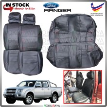 Ford Ranger 2G 2007-2011 RED LINE Stitching Original Fitting Thick Leather Cowhide PU Car Cushion Seat Cover