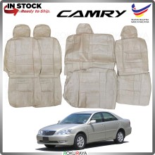 [BEIGE] Toyota Camry ACV30 2003-2006 Original Fitting Thick Leather Cowhide PU Car Cushion Seat Cover