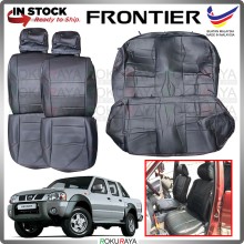 Nissan Frontier D22 RED LINE Stitching Original Fitting Thick Leather Cowhide PU Car Cushion Seat Cover