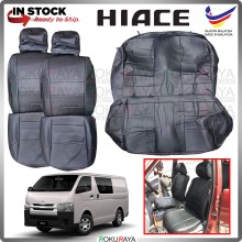 Toyota Hiace KDH200 RED LINE Stitching Original Fitting Thick Leather Cowhide PU Car Cushion Seat Cover
