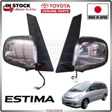 [RECOND] 2in1 Toyota Estima Previa ACR30 Chrome Socket Side Door Mirror Glass Lens Leg Bracket Car