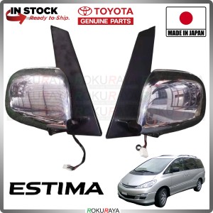 [RECOND] 2in1 Toyota Estima Previa ACR30 Chrome Socket Side Door Mirror Glass Lens Leg Bracket Car