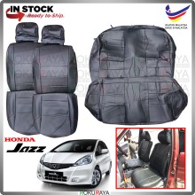 Honda Jazz Fit GE 2008-2013 RED LINE Stitching Original Fitting Thick Leather Cowhide PU Car Cushion Seat Cover
