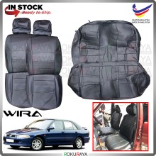 [ARM REST] Proton Wira Aeroback 1.6 1.8 RED LINE Stitching Original Fitting Thick Leather Cowhide PU Car Cushion Seat Cover