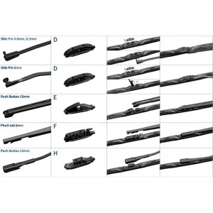 Multi Clip Adaptor Silicone Wiper Car 1Pcs - Mercedes BMW Audi Peugeot Ford Kia Hyundai Proton Perodua Toyota Honda 