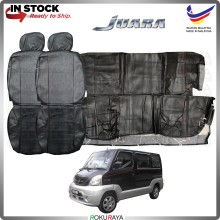 [BLACK] Proton Juara 6 Seat Local PVC PU Semi Leather Custom Fitting Cushion Cover Car Seat