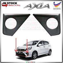 [WITH SKIRT] Perodua Axia 2020 Facelift 1PCS Front Bumper Spotlight Fog Lamp Cover Replacement Spare Part