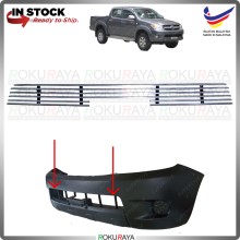 [THIN] Toyota Hilux Vigo Champ KUN25 KUN26 3MAX ALUMINIUM Front Bumper Top Grill Grille Sarong Garnish Moulding Molding