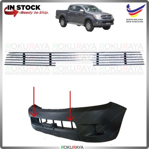 [THIN] Toyota Hilux Vigo Champ KUN25 KUN26 3MAX ALUMINIUM Front Bumper Top Grill Grille Sarong Garnish Moulding Molding