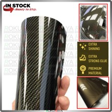 [152cm x 150cm] PREMIUM 2D BLACK GOLD Car Carbon Fiber Sticker Kereta Bonet Bonnet Fender Roof Vinyl Wrap Pelekat