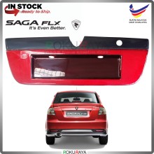 Proton Saga BLM FL FLX (2nd Gen) 2008-2016 Custom Fit Rear Bonnet Safety Reflective Red Reflector Number Plate Holder Frame