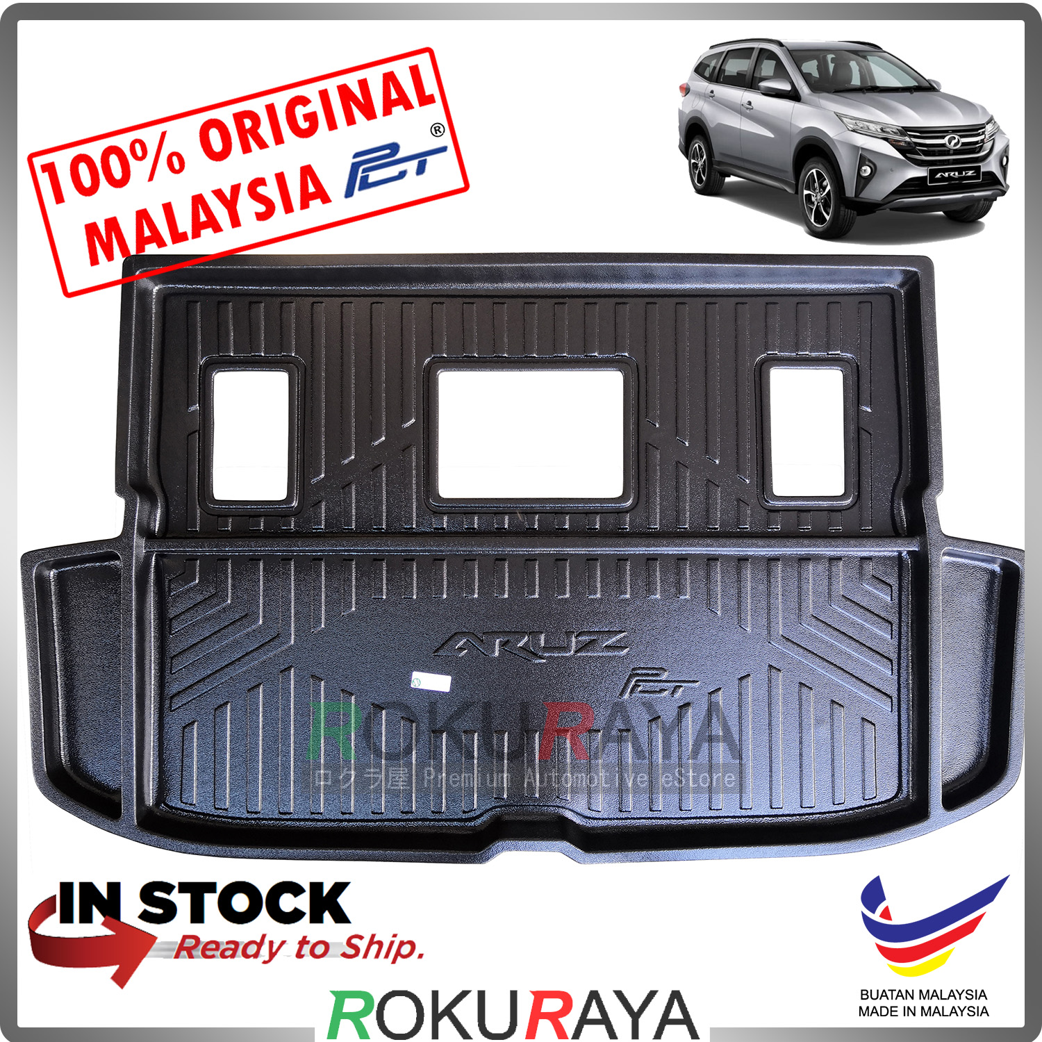 Perodua Aruz 2019 Custom Fit Original PE Non Slip Rear 