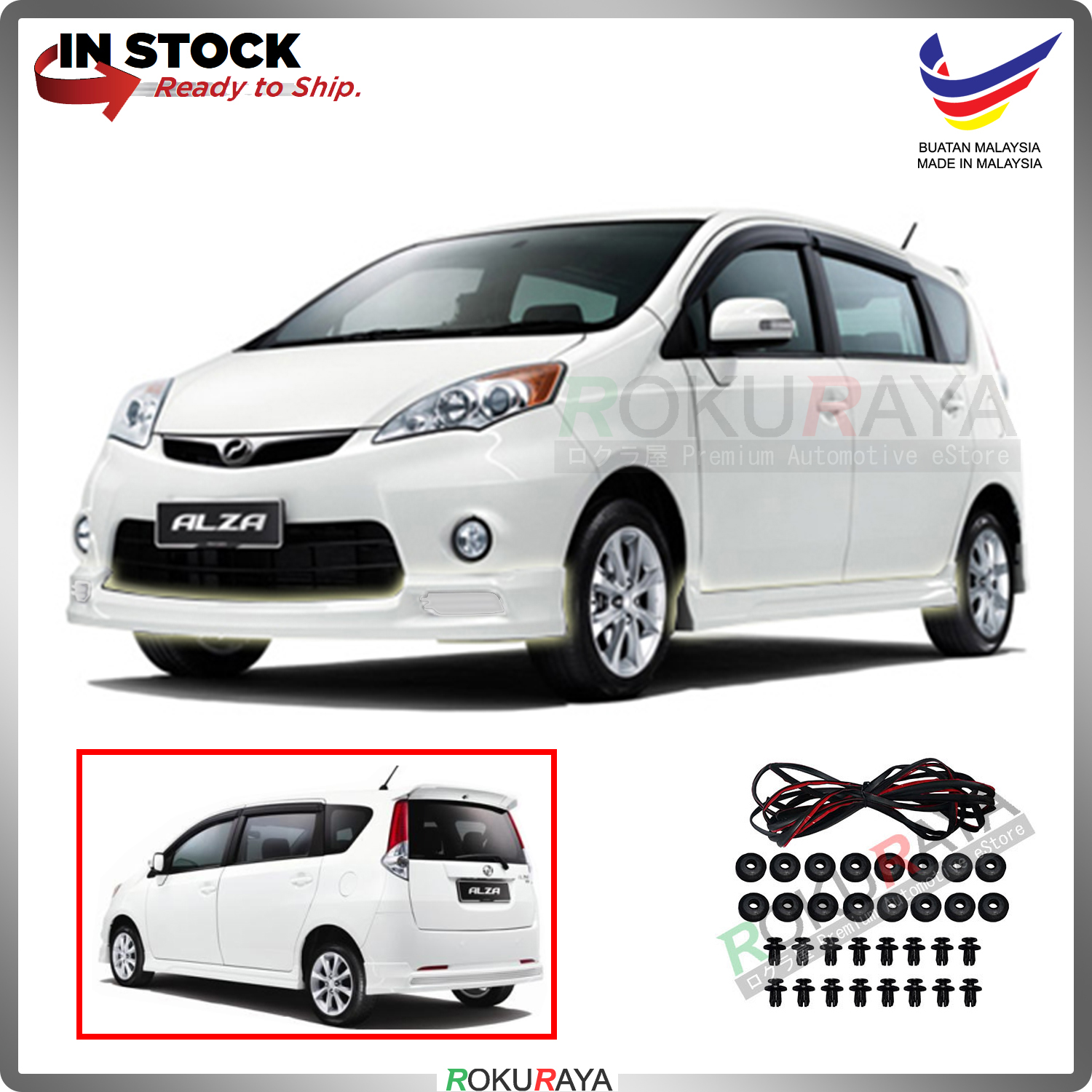Perodua Alza Old 2009 ABS Plastic Bodykit Front Side Rear Skirting