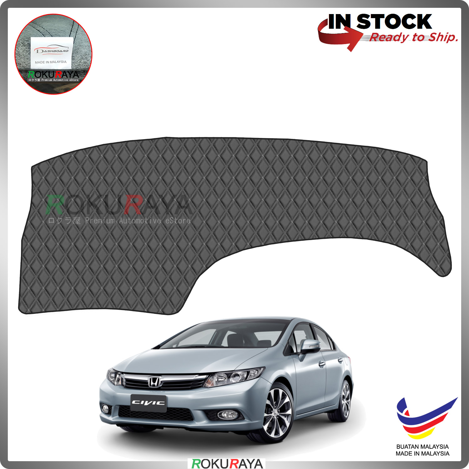 Honda Civic Fb 9th Gen 2011 2015 Rr Malaysia Custom Fit Dashboard Cover Black Line